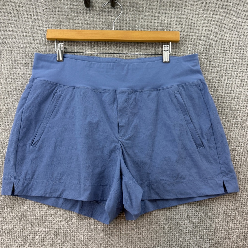 Athleta Trekkie North Shorts Women 14 Blue Hiking Active Outdoor Pockets